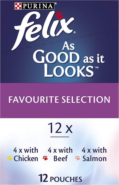 PURINA Felix Favorites Selection Pouch Wet Cat Food| 12 × 85g