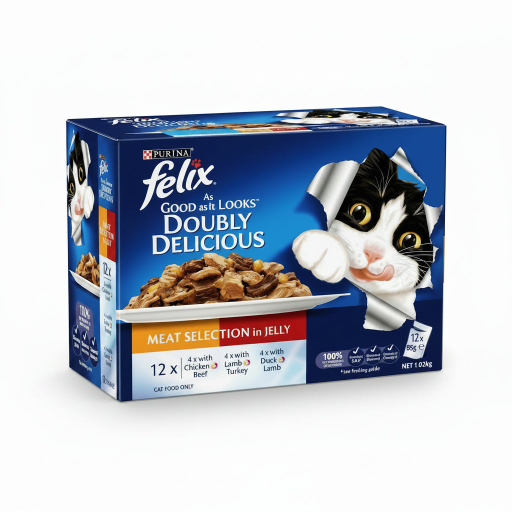 Purina Felix Doubly Delicious Meat Selection In Jelly | 12×85g